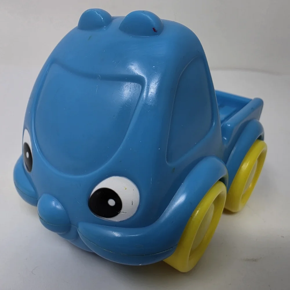 Fisher Price McDonald's Blue Truck Eyes Yellow Wheels Vintage Toy Truck